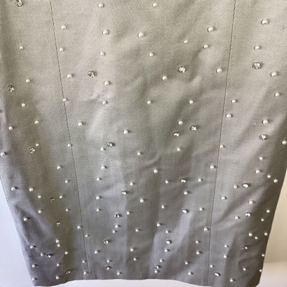 Stine Goya Aly Crystal Clusters Rhinestone Sleeveless Gray Midi Dress XXS - Picture 9 of 16